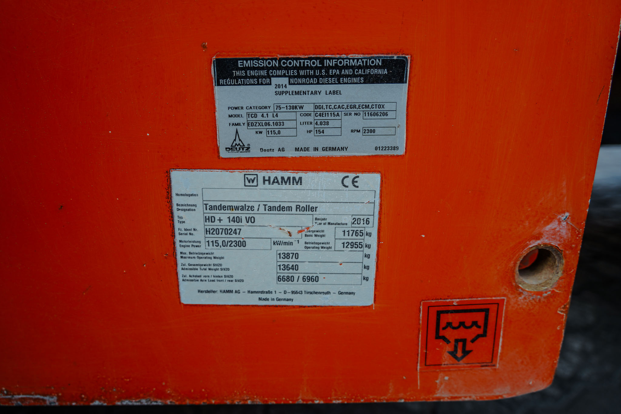 2016 HAMM HD140VV Double Drum Roller - Image 3