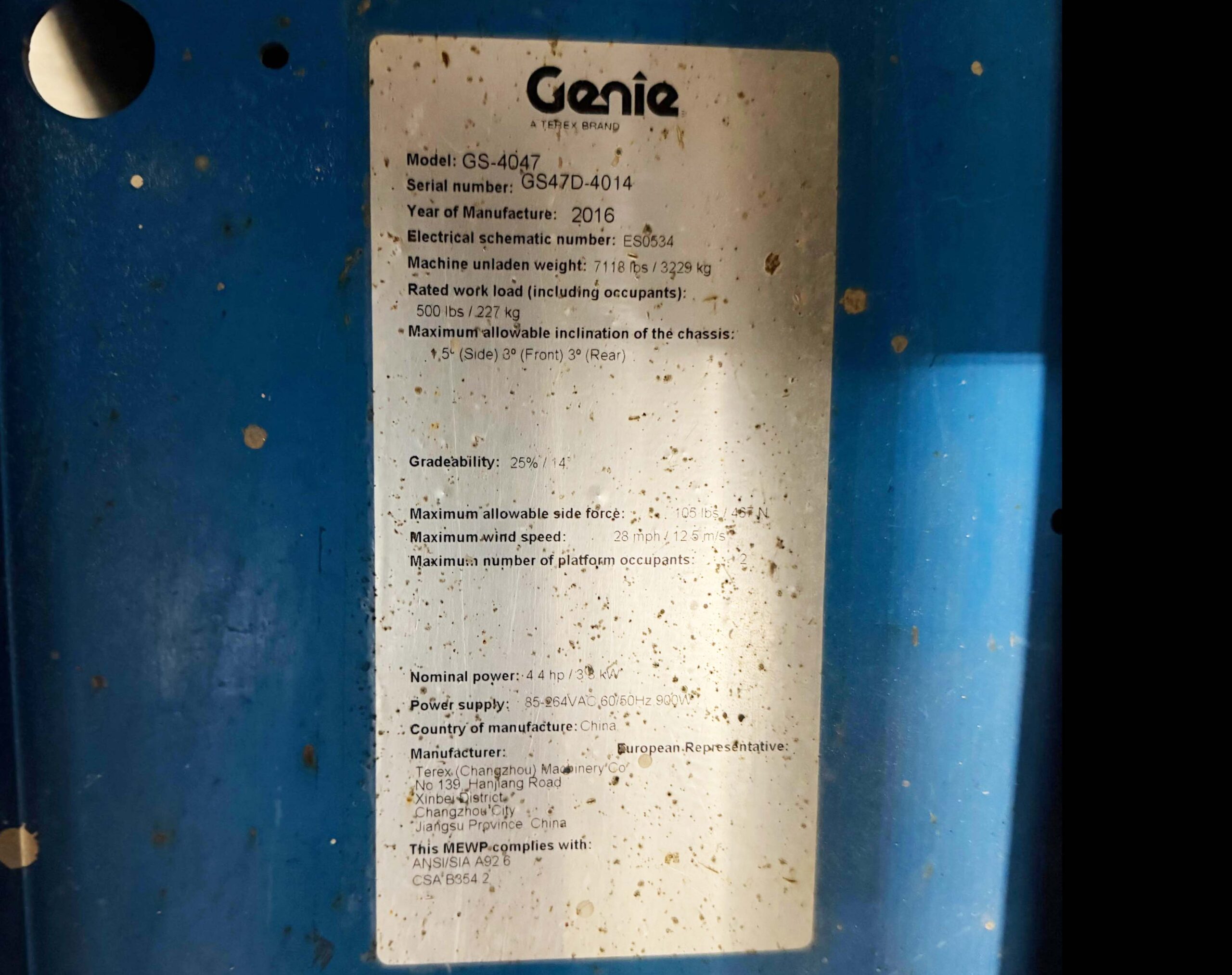 2016 GENIE GS4047 Electric Scissor lift - Image 5