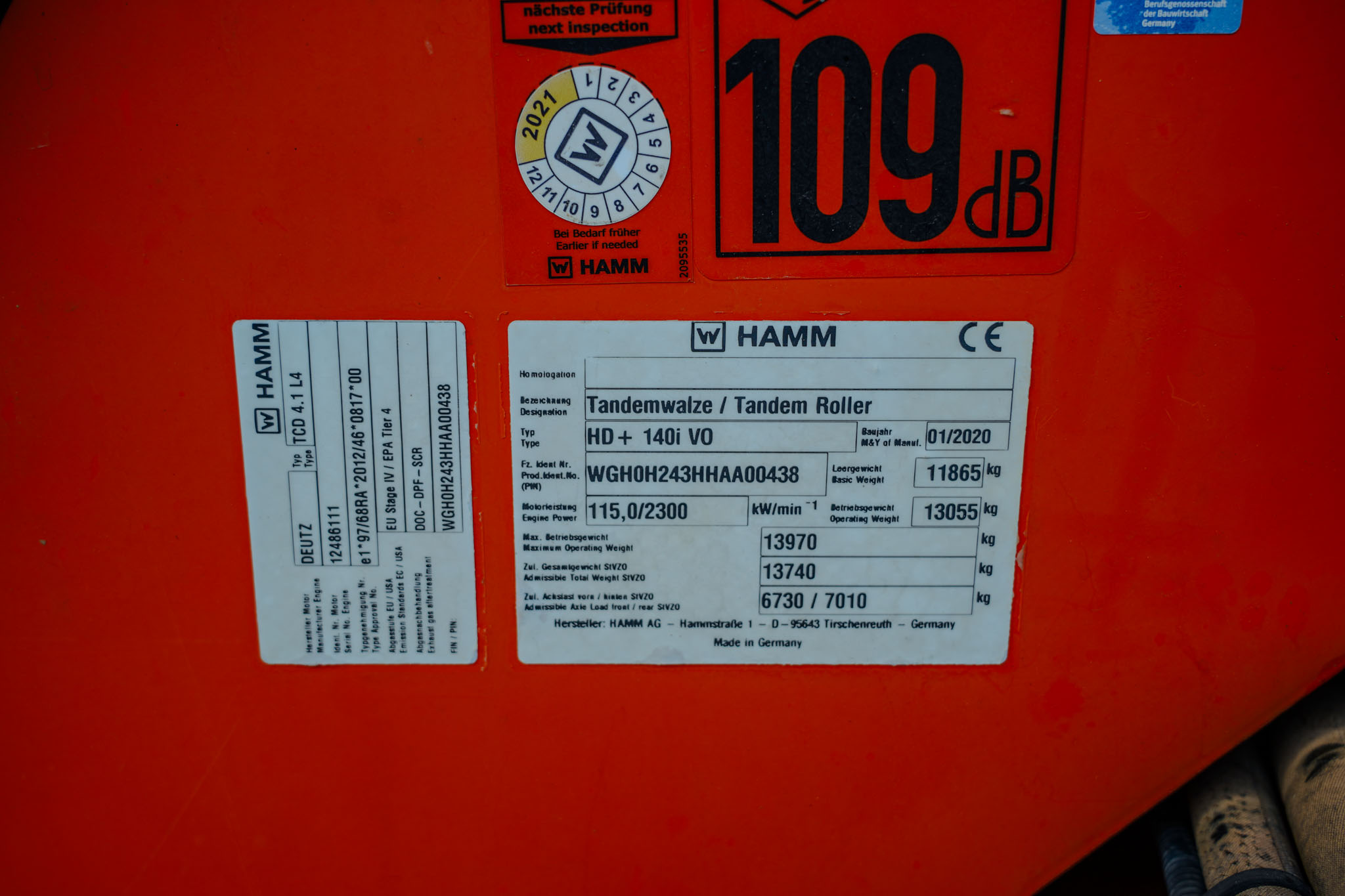 2020 Hamm HD 140IV0 Double Drum Roller - Image 6