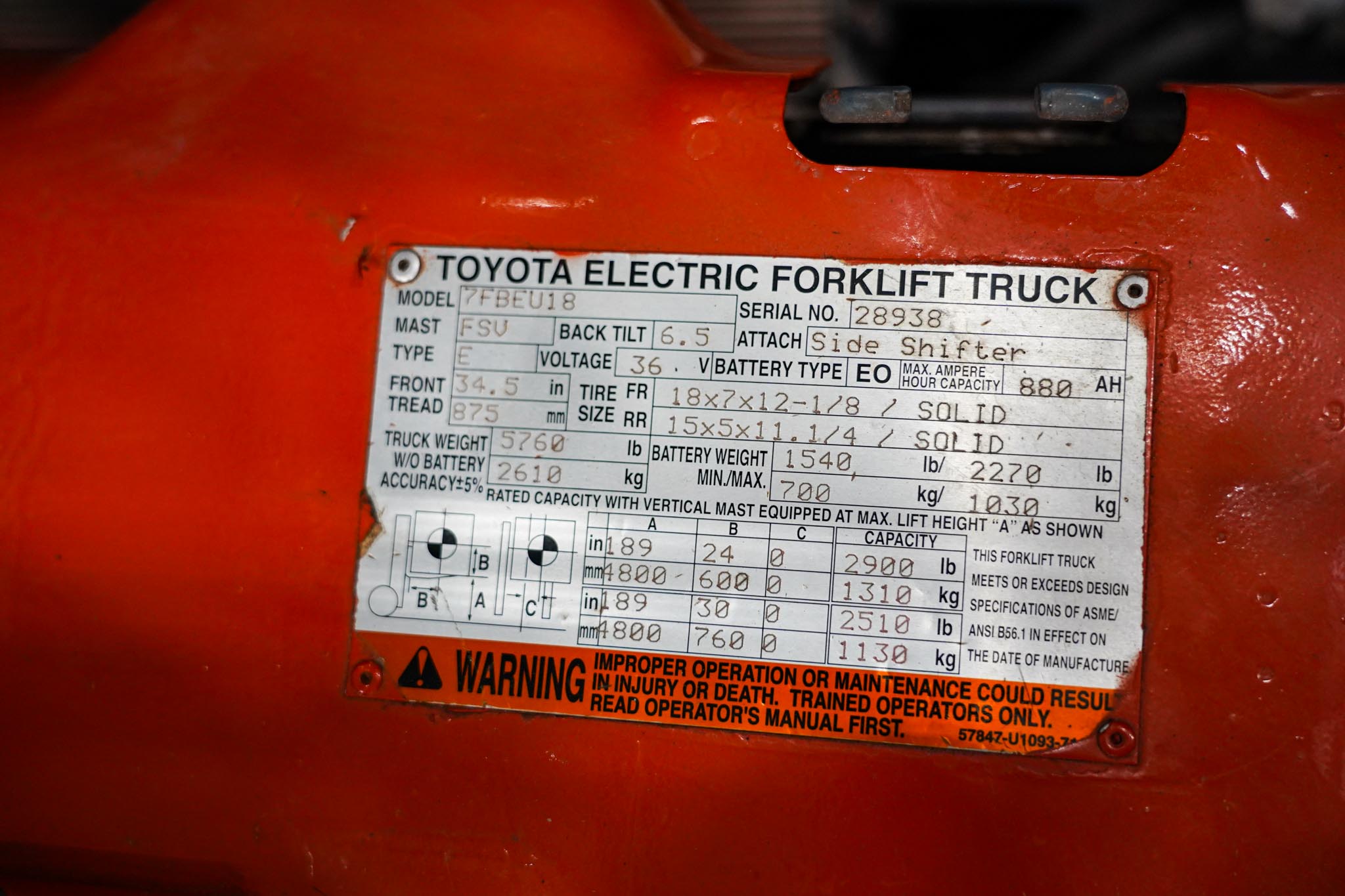 2015 Toyota 7FBEU18 2900 lb 1.3 Ton Electric Forklift - Image 23