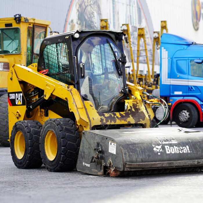 2015 CAT 236D Two-Speed Skid Steer Loader with 60 Sweeper Bucket