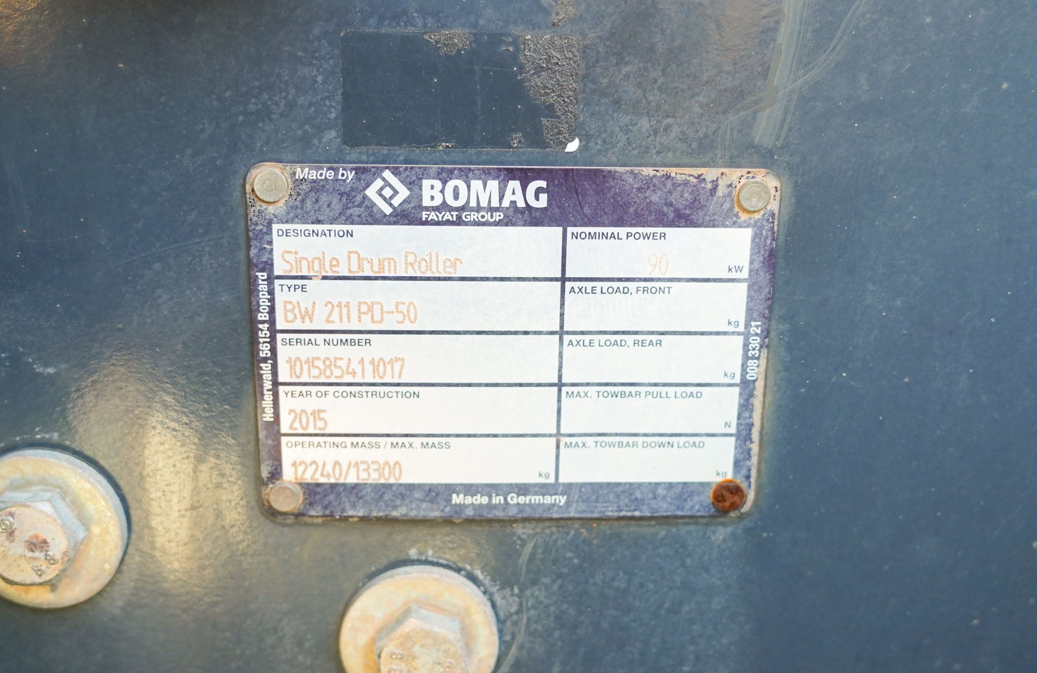 2015 Bomag BW211PD-50 Padfoot Drum Compactor - Image 30