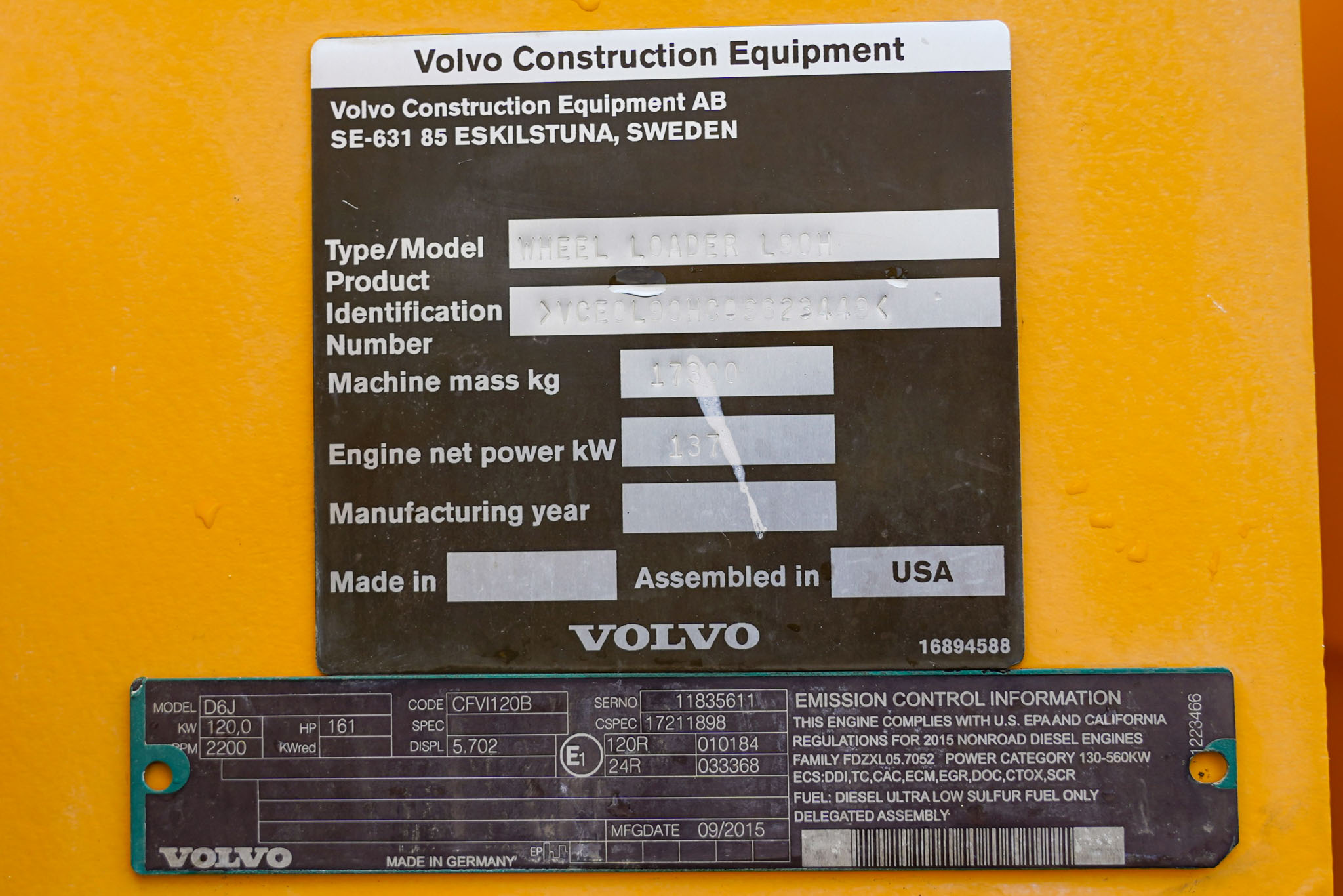 2016 VOLVO L90H WHEEL LOADER - Image 29